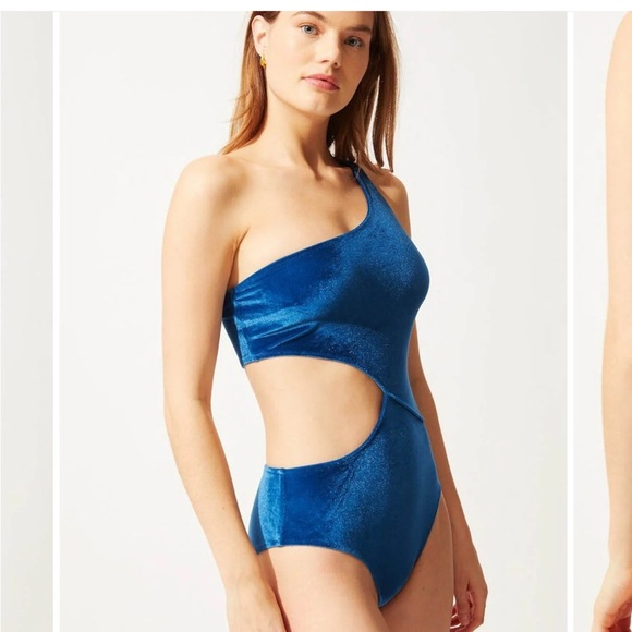 Anthropologie Solid & Striped 
The Claudia One Piece Cut Out Swimsuit Blue S - Picture 12 of 13